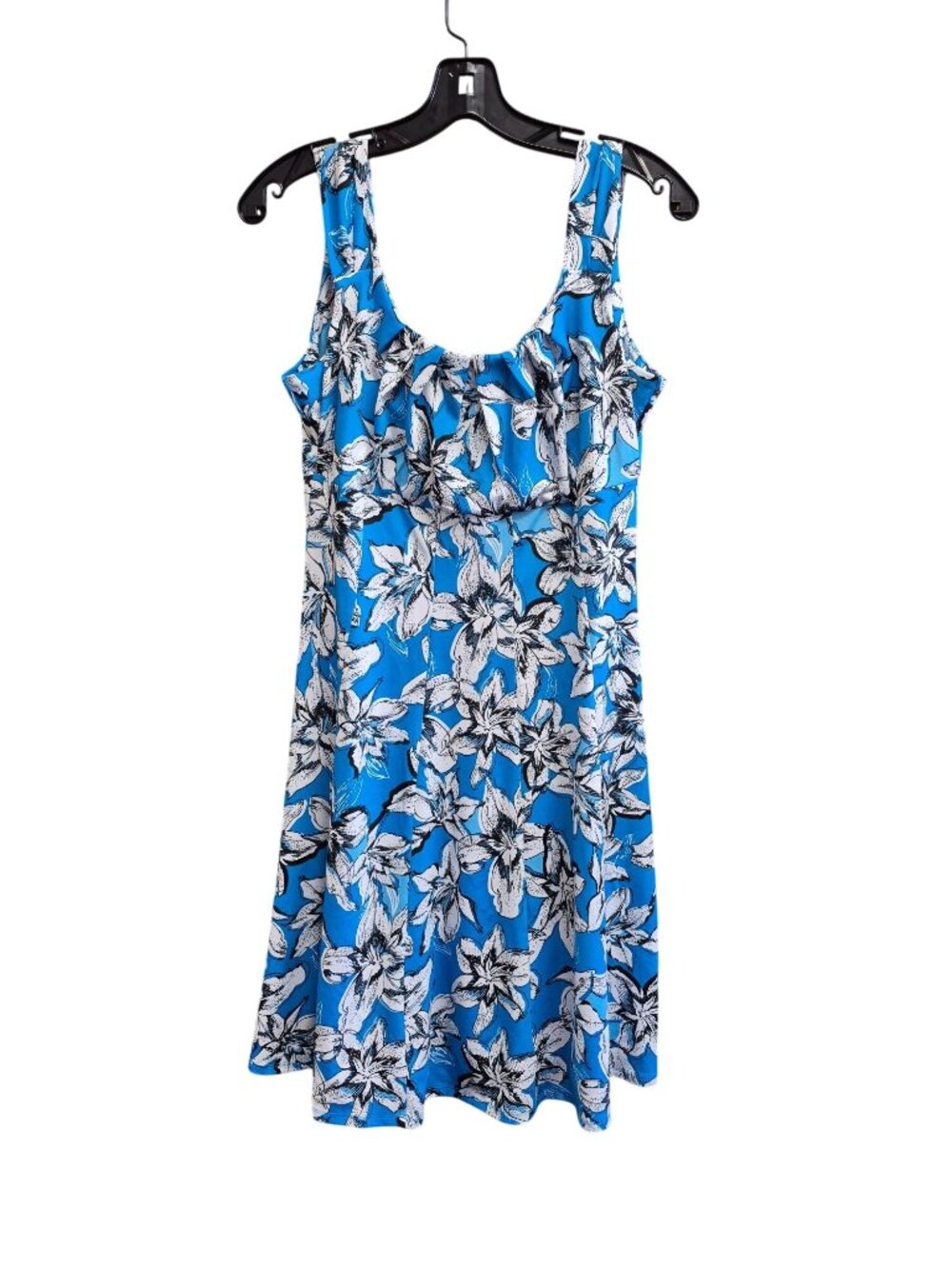 Floral Blue & White Sleeveless Sundress By Aly Collection